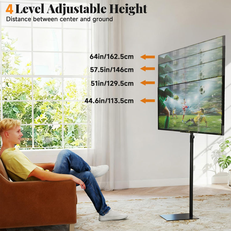 Floor TV Stand Swivel Universal Tall Adjustable Height