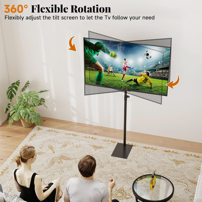 Floor TV Stand Swivel Universal Tall Adjustable Height