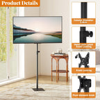 Floor TV Stand Swivel Universal Tall Adjustable Height