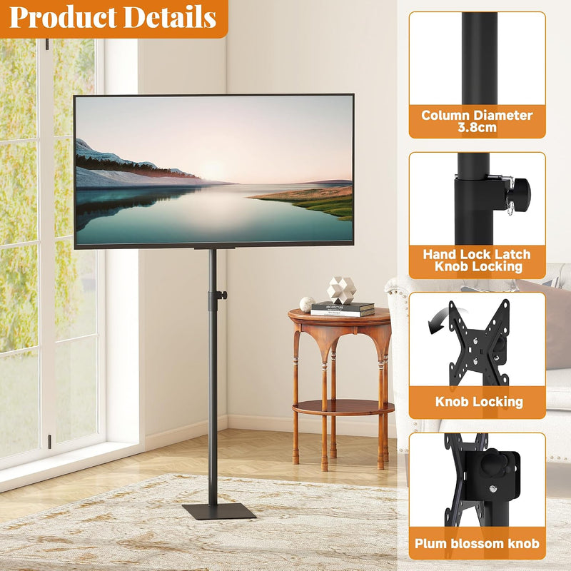Floor TV Stand Swivel Universal Tall Adjustable Height
