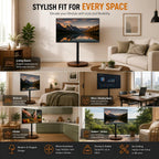 Floor TV Stand with Hidden Wheels 40–75 Inch