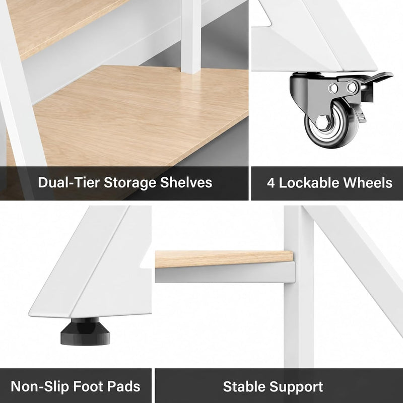 Floor TV Stand with Shelves