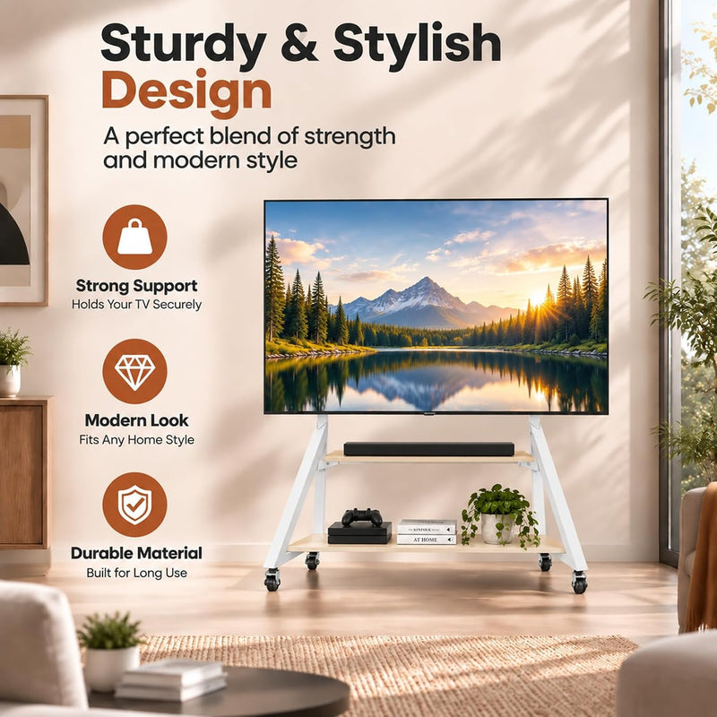 Floor TV Stand with Shelves