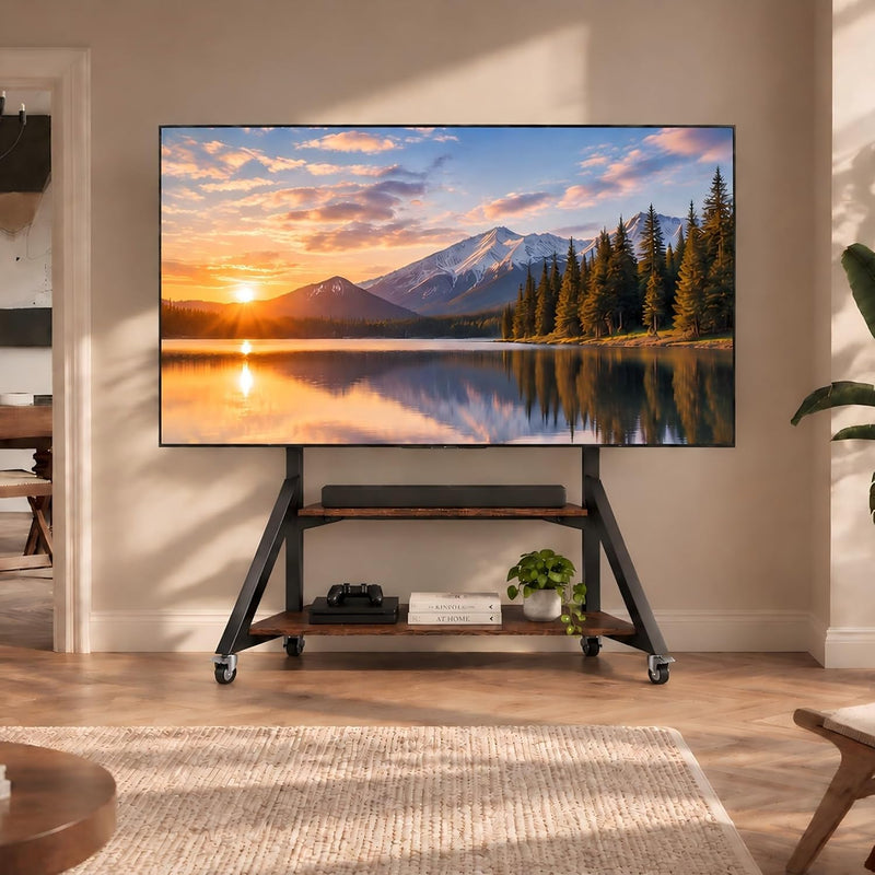 Floor TV Stand with Shelves