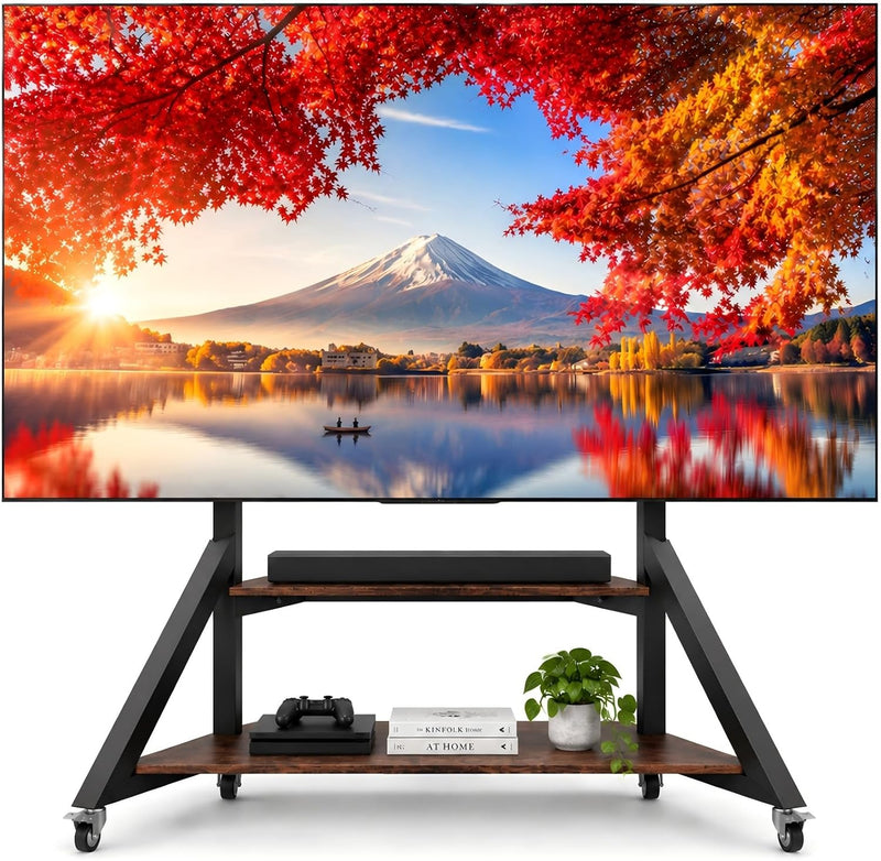 Floor TV Stand with Shelves