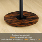 Floor TV Stand with Wheels Adjustable Height Wooden