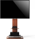 Floor TV Stand with Wheels Wood Shelves 40-75