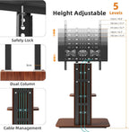 Floor TV Stand with Wheels Wood Shelves 40-75