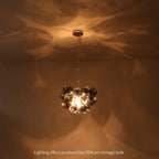 Floral Ceramic Glass Chandelier 5 Light E14 Dimmable