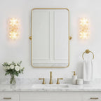 Floral Ceramic Glass Chandelier 5 Light E14 Dimmable