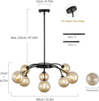 Floral Ceramic Glass Chandelier 5 Light E14 Dimmable