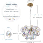 Floral Ceramic Glass Chandelier 5 Light E14 Dimmable