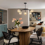 Floral Ceramic Glass Chandelier 5 Light E14 Dimmable