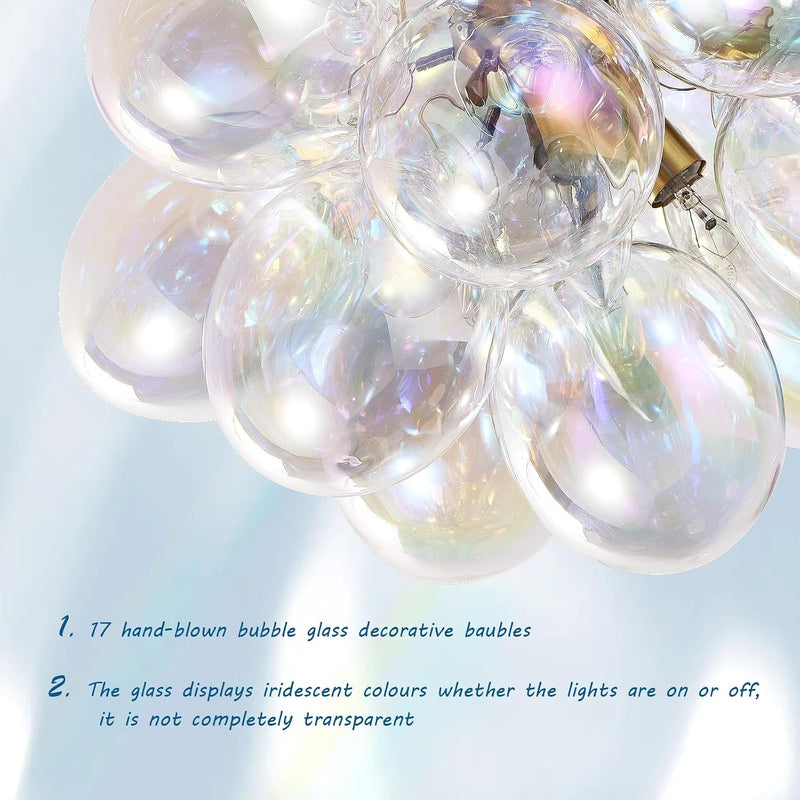 Floral Ceramic Glass Chandelier 5 Light E14 Dimmable