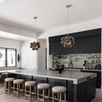 Floral Ceramic Glass Chandelier 5 Light E14 Dimmable