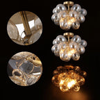 Floral Ceramic Glass Chandelier 5 Light E14 Dimmable