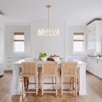Floral Ceramic Glass Chandelier 5 Light E14 Dimmable