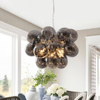Floral Ceramic Glass Chandelier 5 Light E14 Dimmable