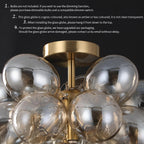 Floral Ceramic Glass Chandelier 5 Light E14 Dimmable