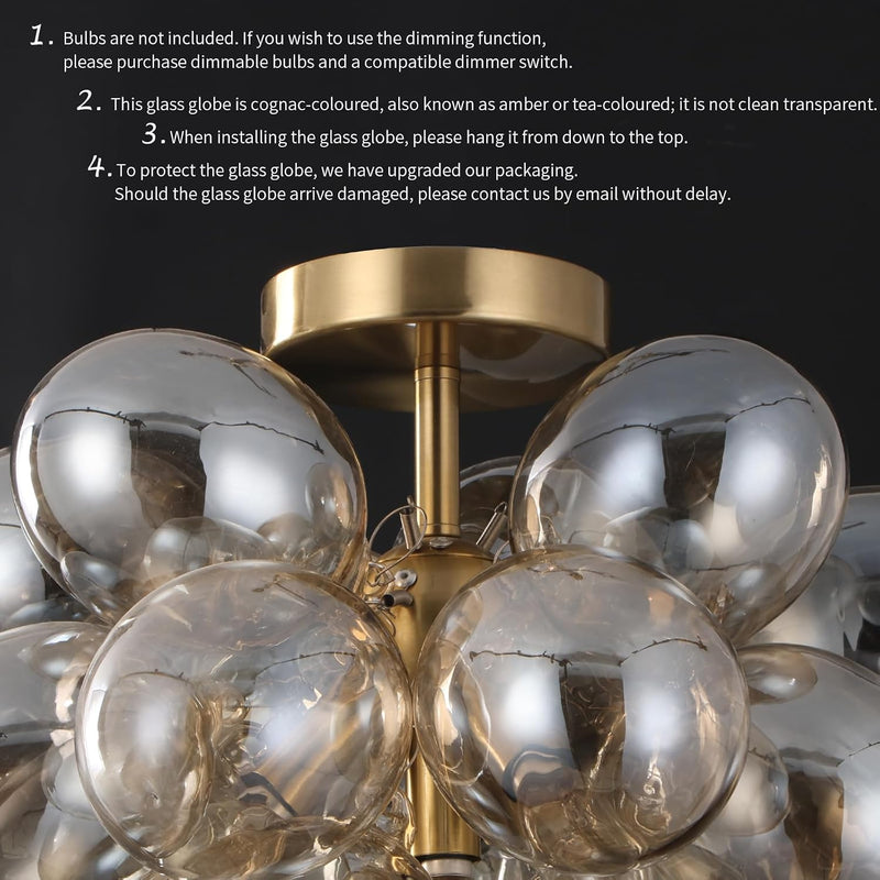 Floral Ceramic Glass Chandelier 5 Light E14 Dimmable