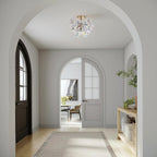 Floral Ceramic Glass Chandelier 5 Light E14 Dimmable