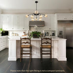 Floral Ceramic Glass Chandelier 5 Light E14 Dimmable