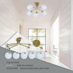 Floral Ceramic Glass Chandelier 5 Light E14 Dimmable