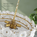 Floral Ceramic Glass Chandelier 5 Light E14 Dimmable