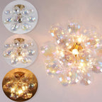 Floral Ceramic Glass Chandelier 5 Light E14 Dimmable