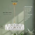 Floral Ceramic Glass Chandelier 5 Light E14 Dimmable