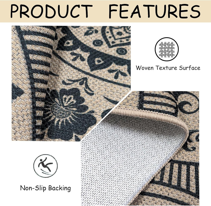 Floral Easy Jute Rug 3'x5'