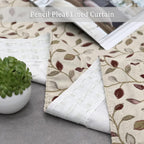 Floral Jacquard Curtains Pencil Pleat Lined Curtain