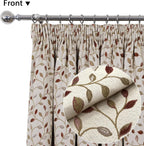 Floral Jacquard Curtains Pencil Pleat Lined Curtain