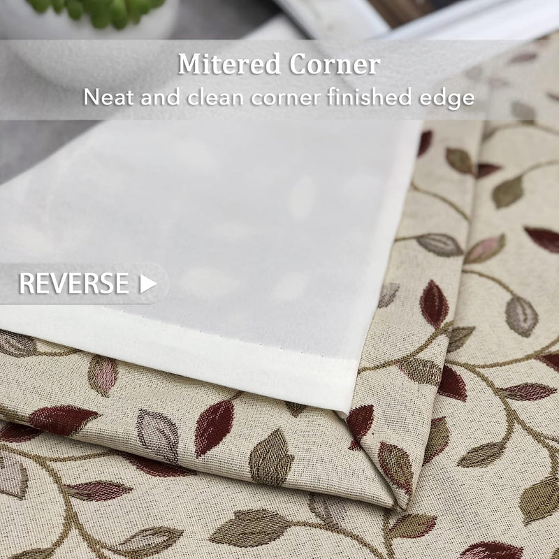 Floral Jacquard Curtains Pencil Pleat Lined Curtain