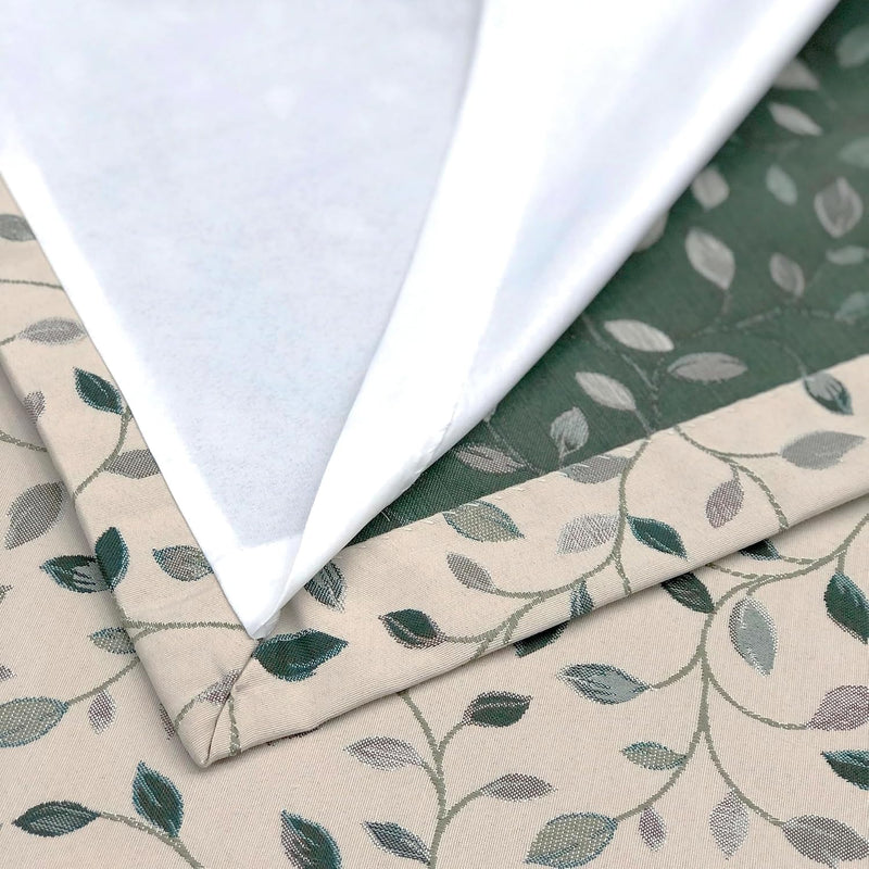 Floral Jacquard Curtains Pencil Pleat Lined Curtain