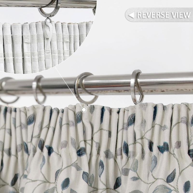 Floral Jacquard Curtains Pencil Pleat Lined Curtain