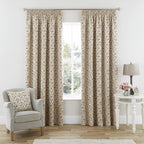 Floral Jacquard Curtains Pencil Pleat Lined Curtain