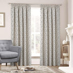 Floral Jacquard Curtains Pencil Pleat Lined Curtain