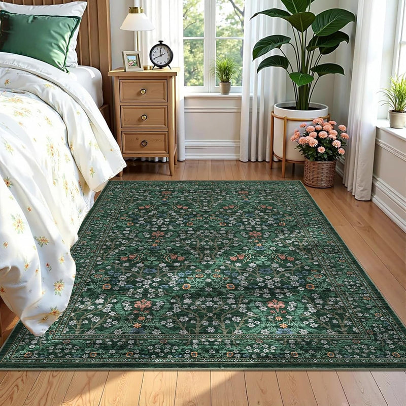Floral Large Rugs Washable for Living Room