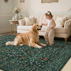 Floral Large Rugs Washable for Living Room