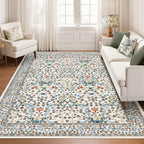 Floral Large Rugs Washable for Living Room