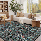 Floral Large Rugs Washable for Living Room