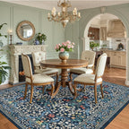 Floral Large Rugs Washable for Living Room