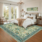 Floral Large Rugs Washable for Living Room