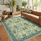 Floral Large Rugs Washable for Living Room