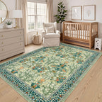 Floral Large Rugs Washable for Living Room