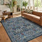 Floral Large Rugs Washable for Living Room
