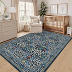 Floral Large Rugs Washable for Living Room