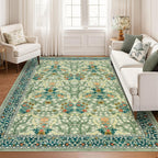 Floral Large Rugs Washable for Living Room
