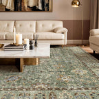Floral Large Washable Rugs Living Room Lattice
